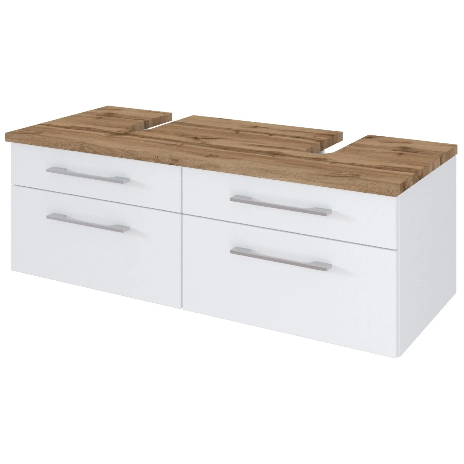 Waschbeckenschrank Dasa 120cm mit 4 Schubladen - weiß