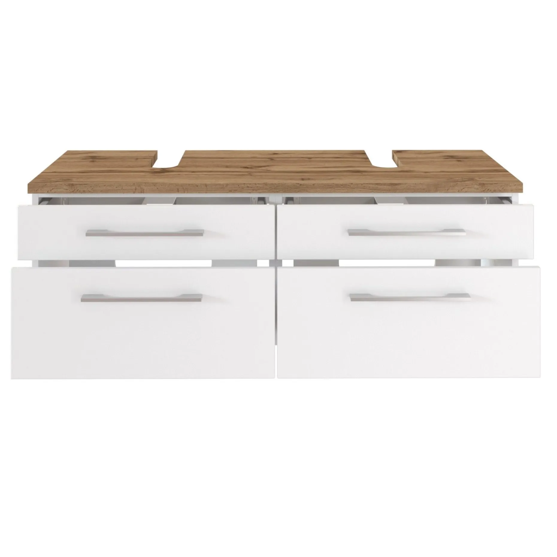 Waschbeckenschrank Dasa 120cm mit 4 Schubladen - weiß