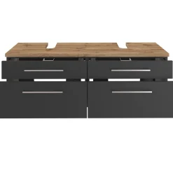 Waschbeckenschrank Dasa 120cm mit 4 Schubladen - graphit/mattgrau