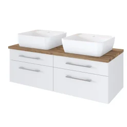 Waschbeckenschrank Dasa 120cm mit 4 Schubladen - weiß