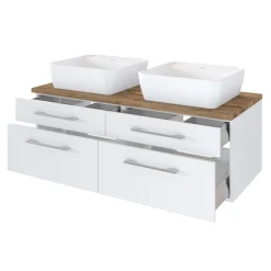 Waschbeckenschrank Dasa 120cm mit 4 Schubladen - weiß