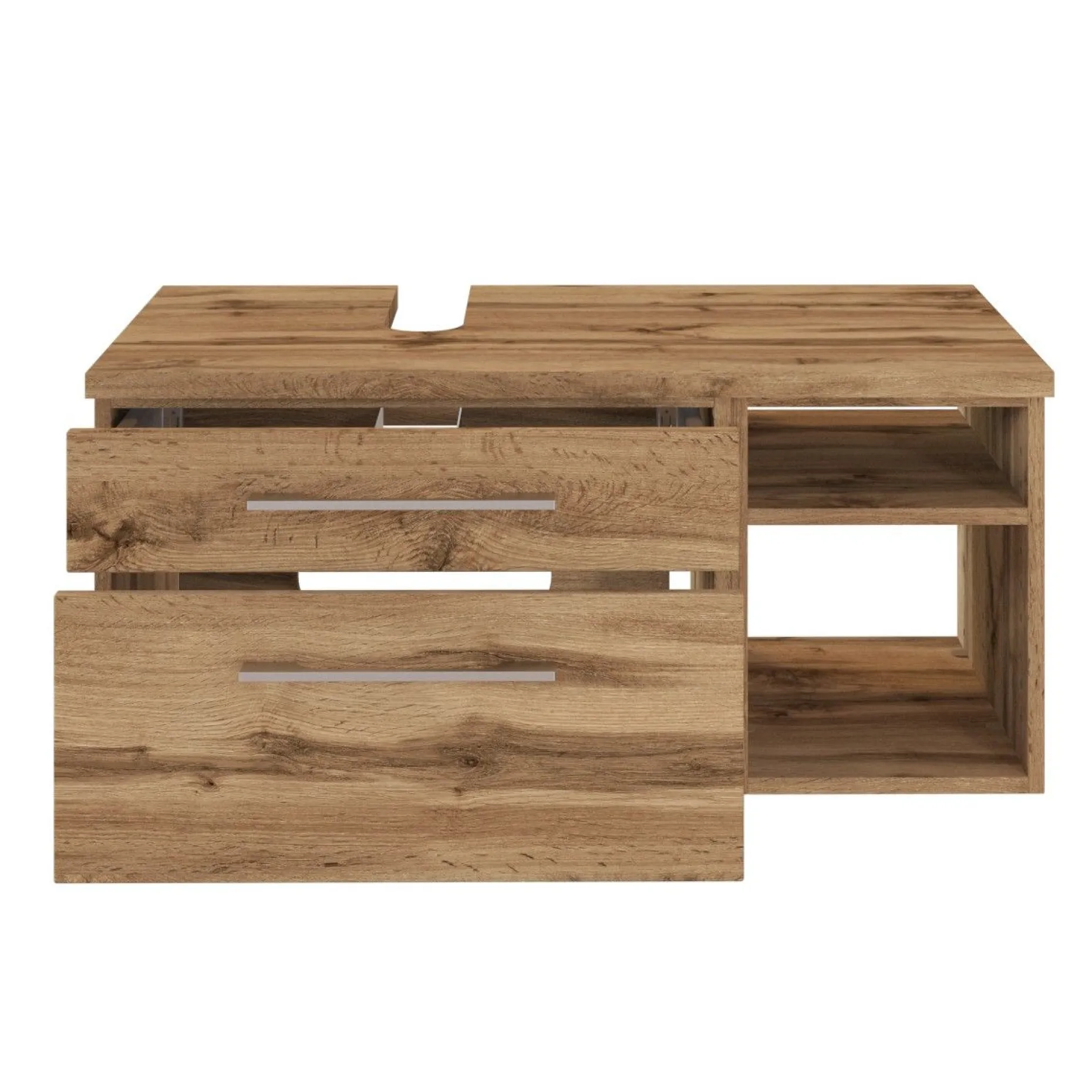 Waschbeckenschrank Dasa (links) 90cm mit 2 Schubladen - wotan eiche