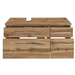 Waschbeckenschrank Dasa (links) 90cm mit 4 Schubladen - Eiche wotan