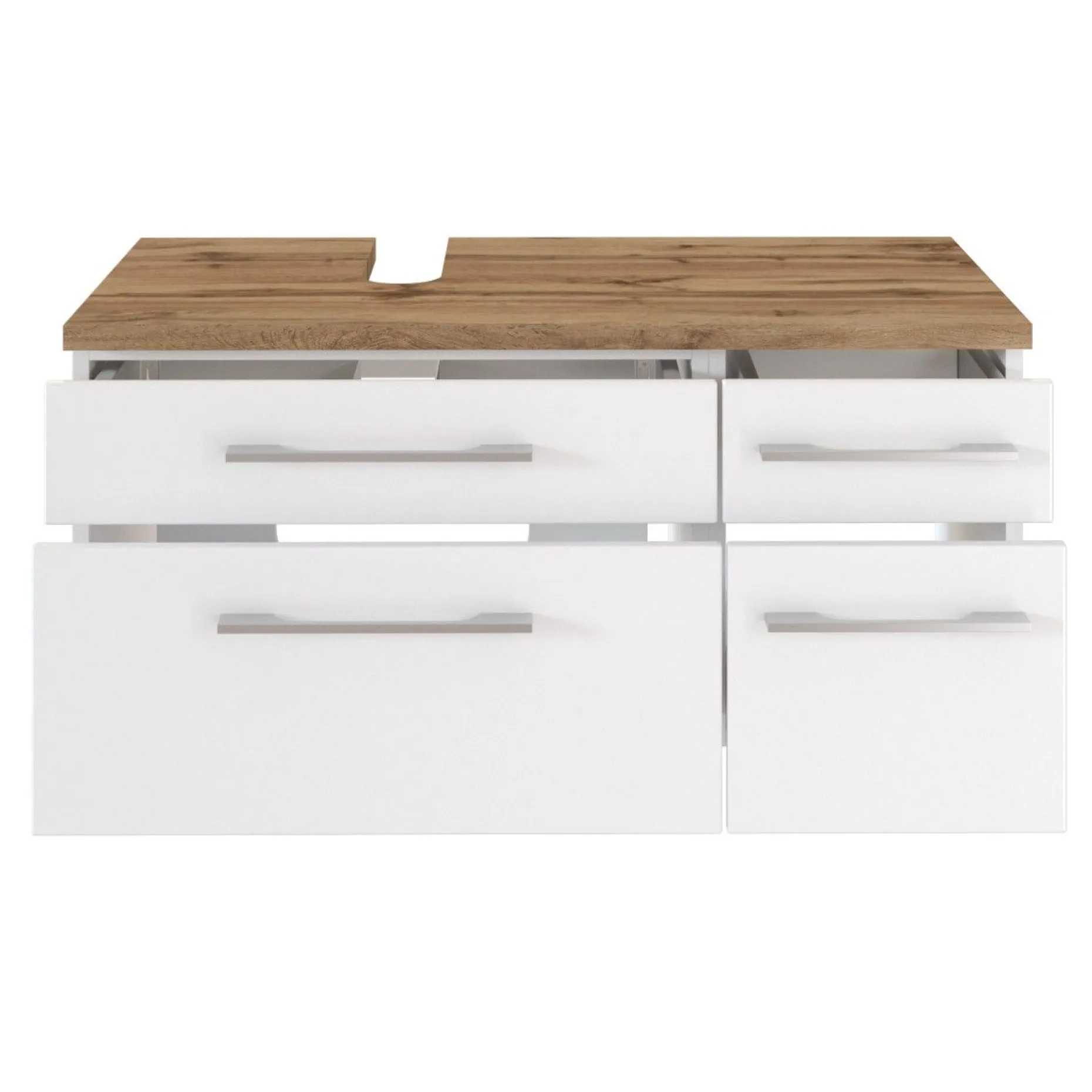 Waschbeckenschrank Dasa (links) 90cm mit 4 Schubladen - weiß
