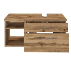 Waschbeckenschrank Dasa (rechts) 90cm mit 2 Schubladen - Eiche wotan