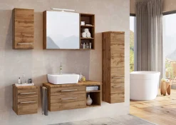 Waschbeckenschrank Dasa (rechts) 90cm mit 2 Schubladen - Eiche wotan