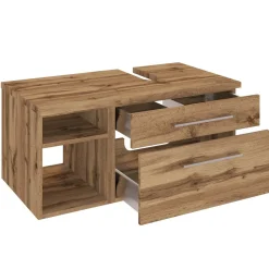 Waschbeckenschrank Dasa (rechts) 90cm mit 2 Schubladen - Eiche wotan