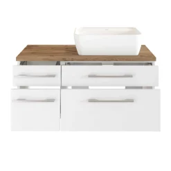 Waschbeckenschrank Dasa (rechts) 90cm mit 4 Schubladen - weiß