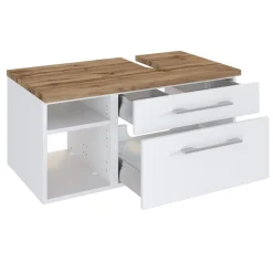 Waschbeckenschrank Dasa (rechts) 90cm mit 2 Schubladen - weiß