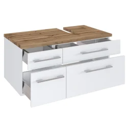 Waschbeckenschrank Dasa (rechts) 90cm mit 4 Schubladen - weiß
