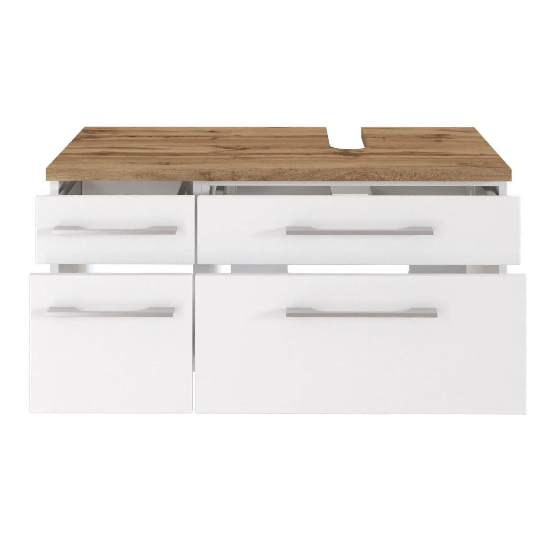 Waschbeckenschrank Dasa (rechts) 90cm mit 4 Schubladen - weiß