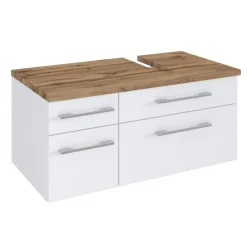 Waschbeckenschrank Dasa (rechts) 90cm mit 4 Schubladen - weiß