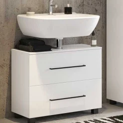 Waschbeckenschrank Dusan 70cm mit 1 Schublade und 1 Tür - weiß