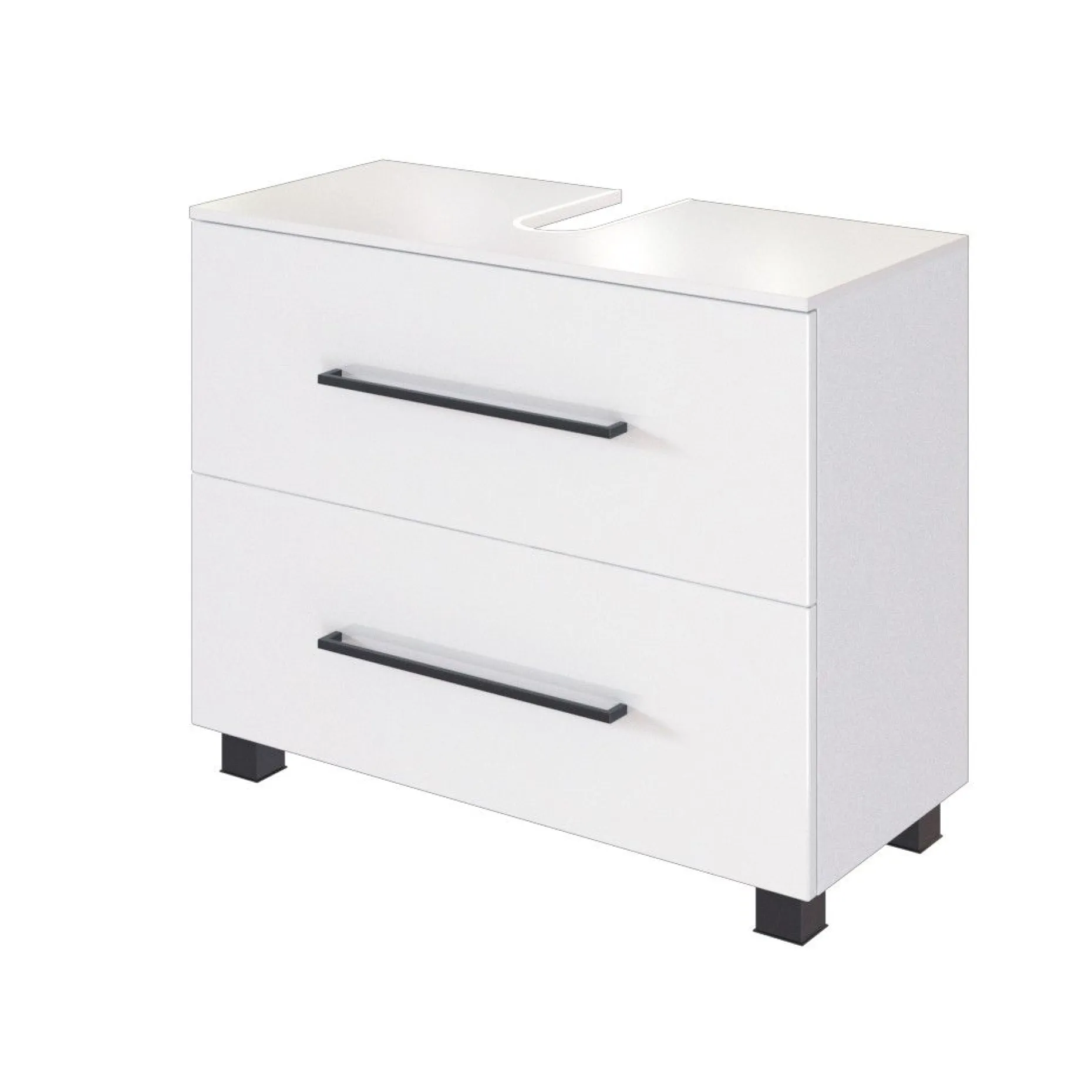 Waschbeckenschrank Dusan 70cm mit 1 Schublade und 1 Tür - weiß