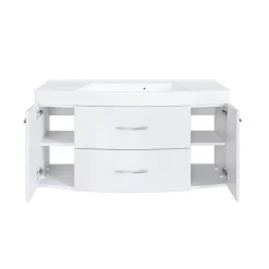 Waschbeckenschrank Florent gebogen 120cm 2 Schubladen und 2 Türen - weiß