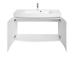 Waschbeckenschrank Florent gebogen 100cm 2 Türen - weiß