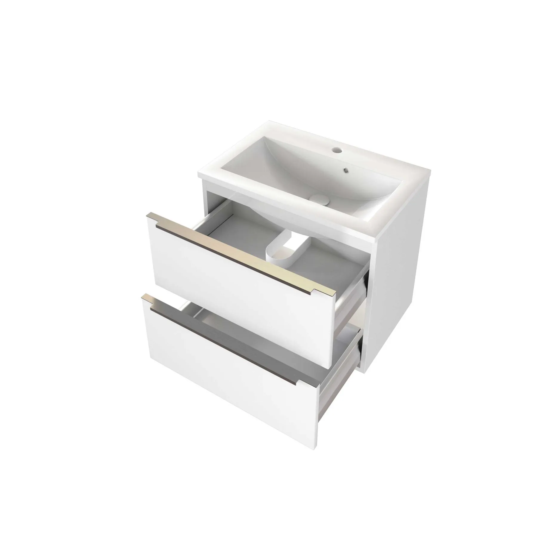 Waschbeckenschrank Hansen L60xD39cm 2 Schubladen - weiß