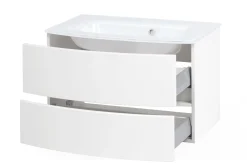 Waschbeckenschrank Kornel 80cm weißes Waschbecken - weiß