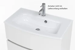 Waschbeckenschrank Kornel 80cm weißes Waschbecken - weiß