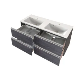 Waschbeckenschrank Lotuk 120cm 4 Schubladen - Eiche grau