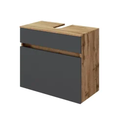 Waschbeckenschrank Luna 60cm 1 Schublade - Eiche/grau