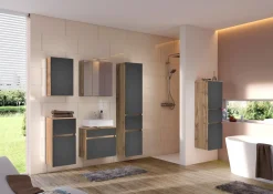 Waschbeckenschrank Luna 60cm 1 Schublade - Eiche/grau