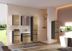 Waschbeckenschrank Luna 60cm 1 Schublade - graphit/quecksilber