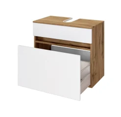 Waschbeckenschrank Luna 60cm 1 Schublade - Eiche/Weiß
