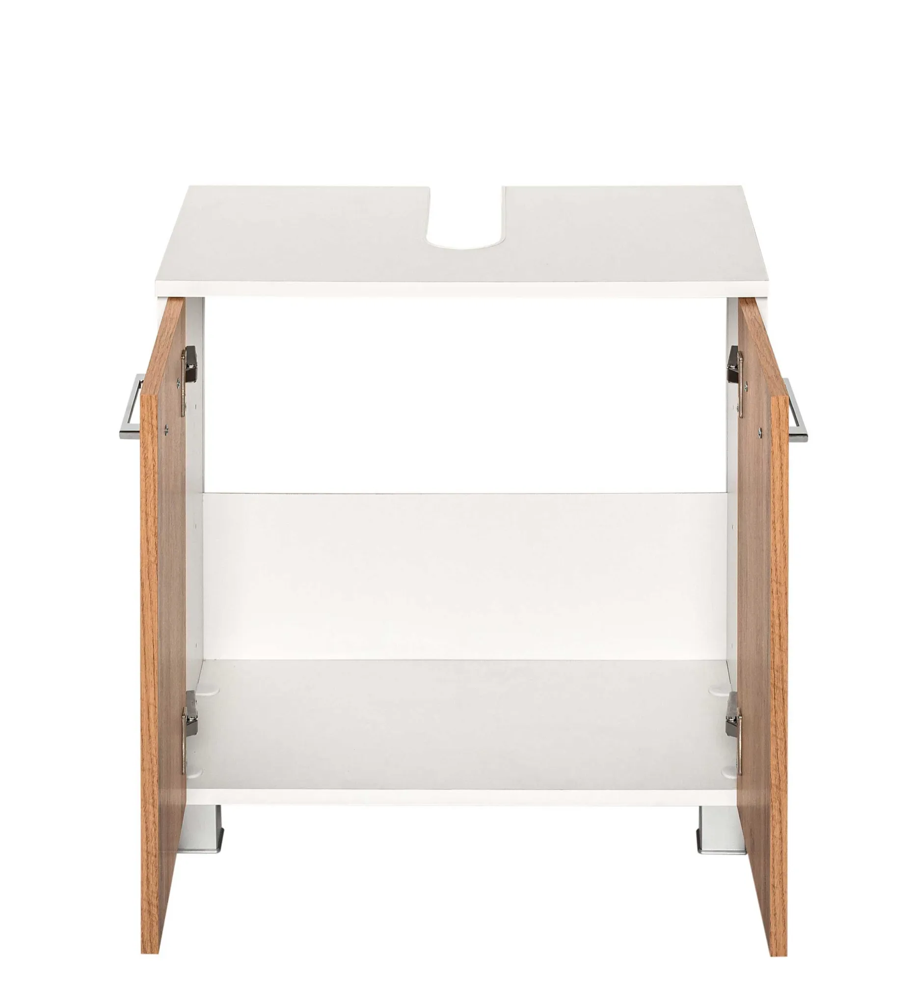 Waschbeckenschrank Pares 60cm 2 Schubladen - weiß/wotan eiche