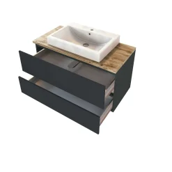 Waschbeckenschrank Pisca 100cm 2 Schubladen - graphit