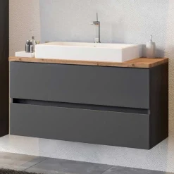 Waschbeckenschrank Pisca 100cm 2 Schubladen - graphit