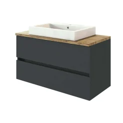 Waschbeckenschrank Pisca 100cm 2 Schubladen - graphit