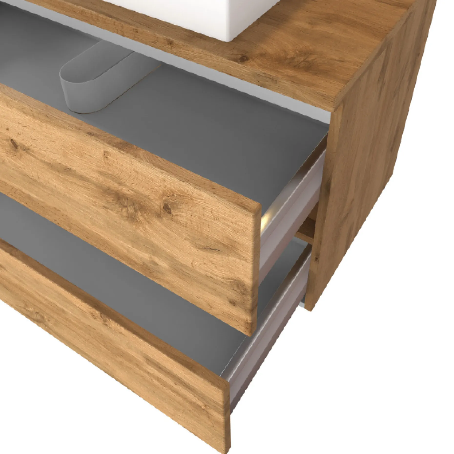 Waschbeckenschrank Pisca 100cm 2 Schubladen - Eiche