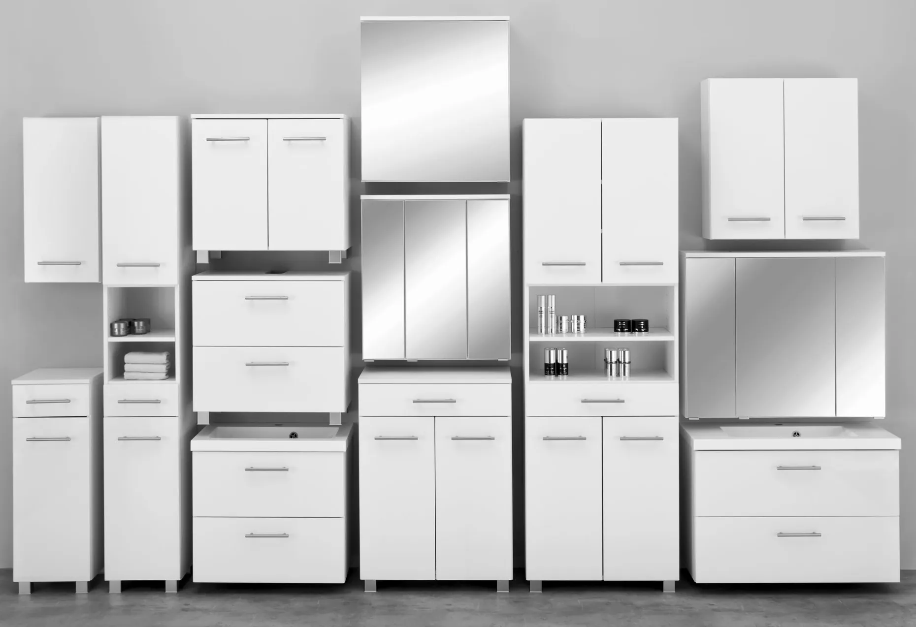 Waschbeckenschrank Pollet 60cm 2 Schubladen - weiß