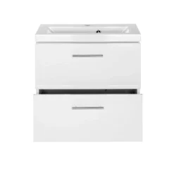 Waschbeckenschrank Pollet 60cm 2 Schubladen - weiß