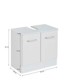 Waschbeckenschrank Ricca 60cm 2 Türen - weiß/hellgrau