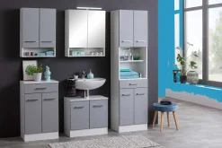 Waschbeckenschrank Ricca 60cm 2 Türen - weiß/hellgrau