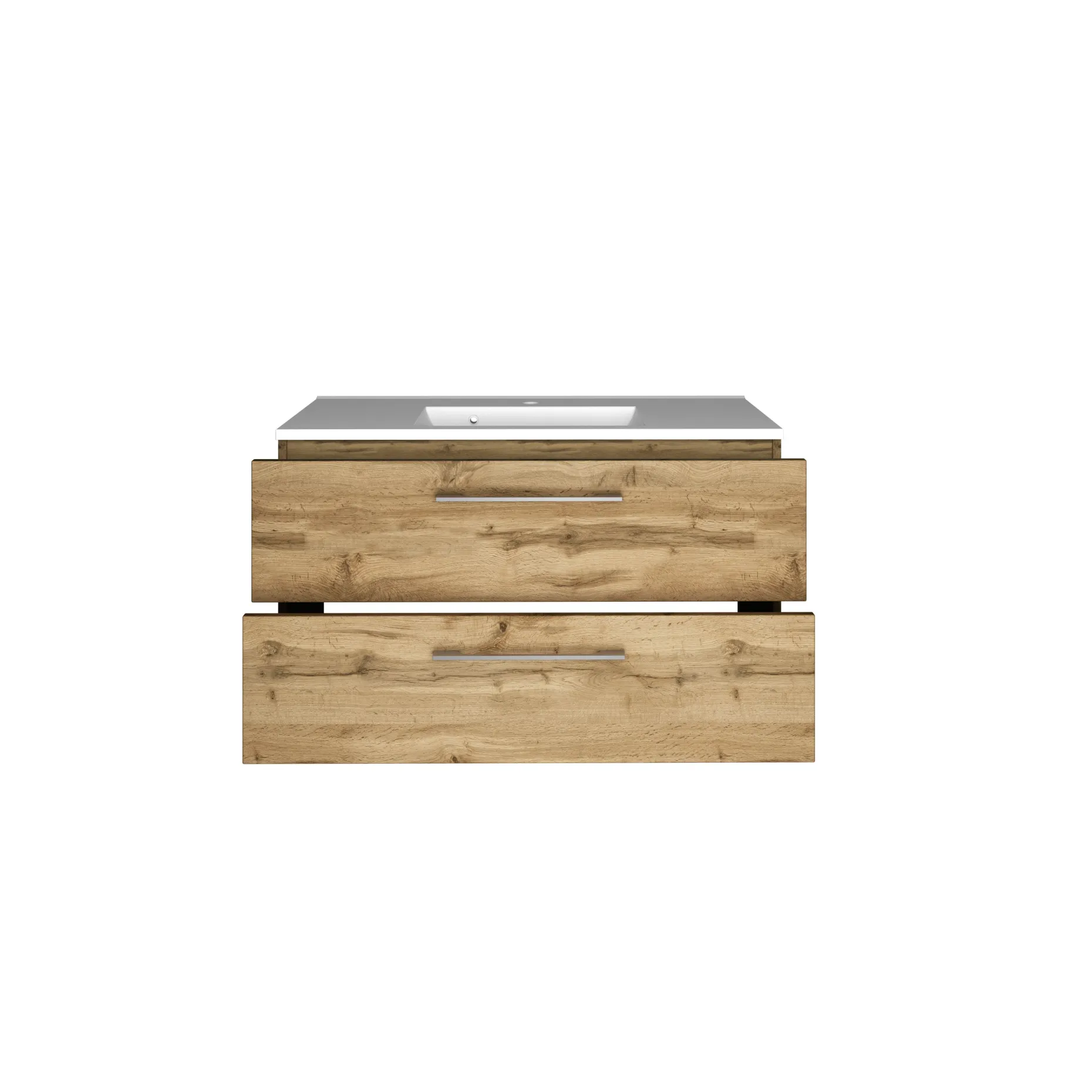 Waschbeckenschrank Sefa 100cm 2 Schubladen - Eiche wotan