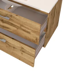 Waschbeckenschrank Sefa 100cm 2 Schubladen - Eiche wotan