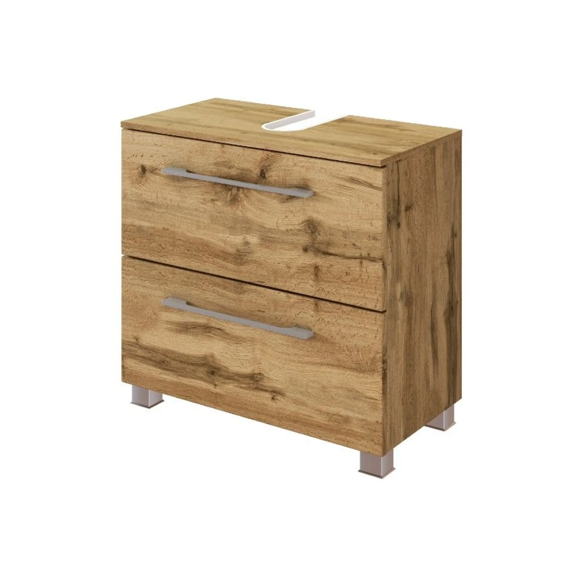 Waschbeckenschrank Sefa 60cm 1 Tür und 1 Schublade - Eiche wotan