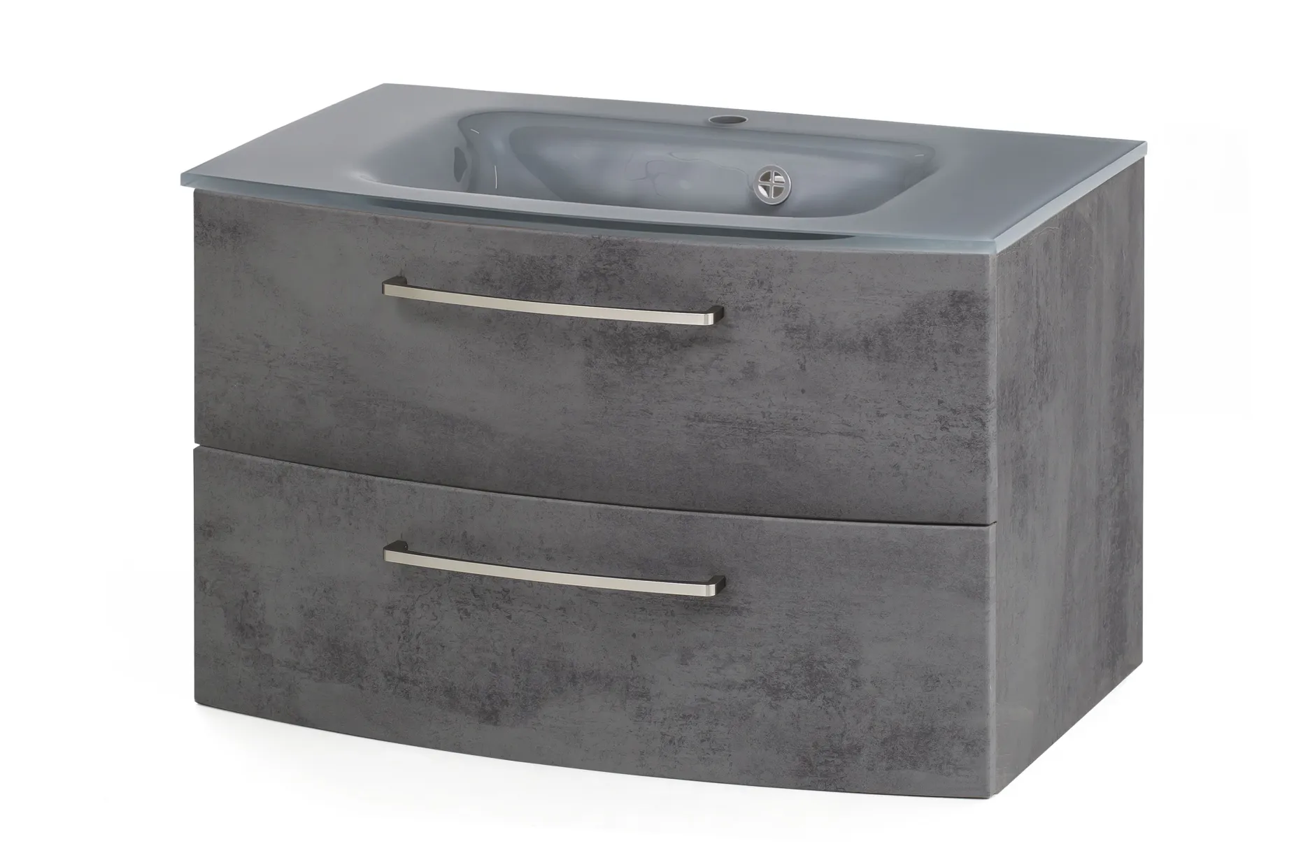 Waschbeckenschrank Stivan 80cm grau Waschbecken - Beton