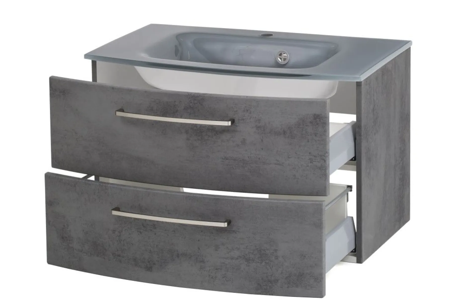 Waschbeckenschrank Stivan 80cm grau Waschbecken - Beton