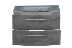 Waschbeckenschrank Stivan 80cm grau Waschbecken - Beton