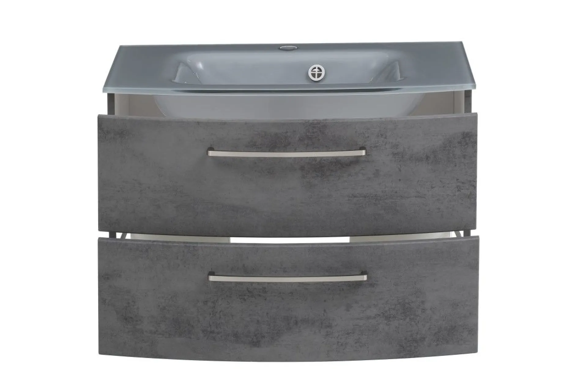 Waschbeckenschrank Stivan 80cm grau Waschbecken - Beton