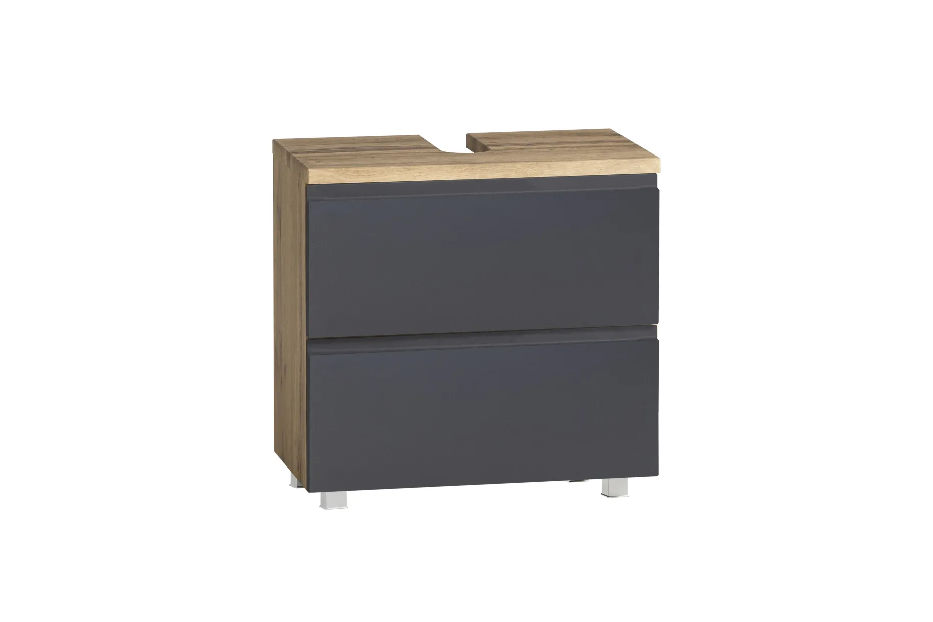 Waschbeckenschrank Varese | 60 x 47 x 56 cm | Wotan Oak / Grau
