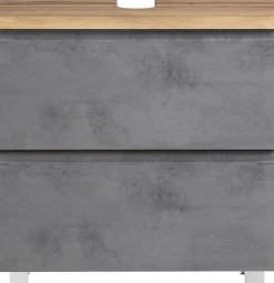 Waschbeckenschrank Varese | 60 x 47 x 56 cm | Wotan Oak / Betonfarbe