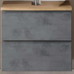 Waschbeckenschrank Varese | 60 x 47 x 56 cm | Wotan Oak / Betonfarbe