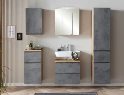 Waschbeckenschrank Varese | 60 x 47 x 56 cm | Wotan Oak / Betonfarbe