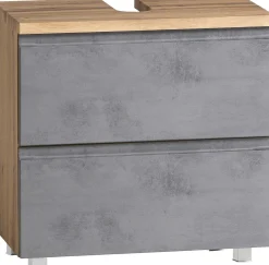 Waschbeckenschrank Varese | 60 x 47 x 56 cm | Wotan Oak / Betonfarbe