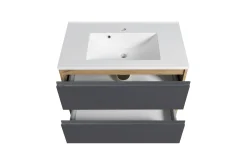 Waschbeckenschrank Varese | 80 x 47 x 56 cm | Wotan Oak / Grey